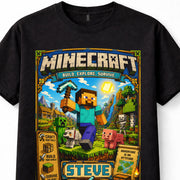 Minecraft Steve Creeper Diamond Pickaxe Gaming Unisex T-Shirt