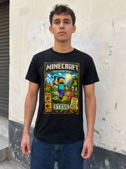Minecraft Steve Creeper Diamond Pickaxe Gaming Unisex T-Shirt