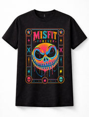 Misfit Forever Nightmare Before Christmas Neon Skull Colorful Gothic Alternative Punk Unisex T-Shirt