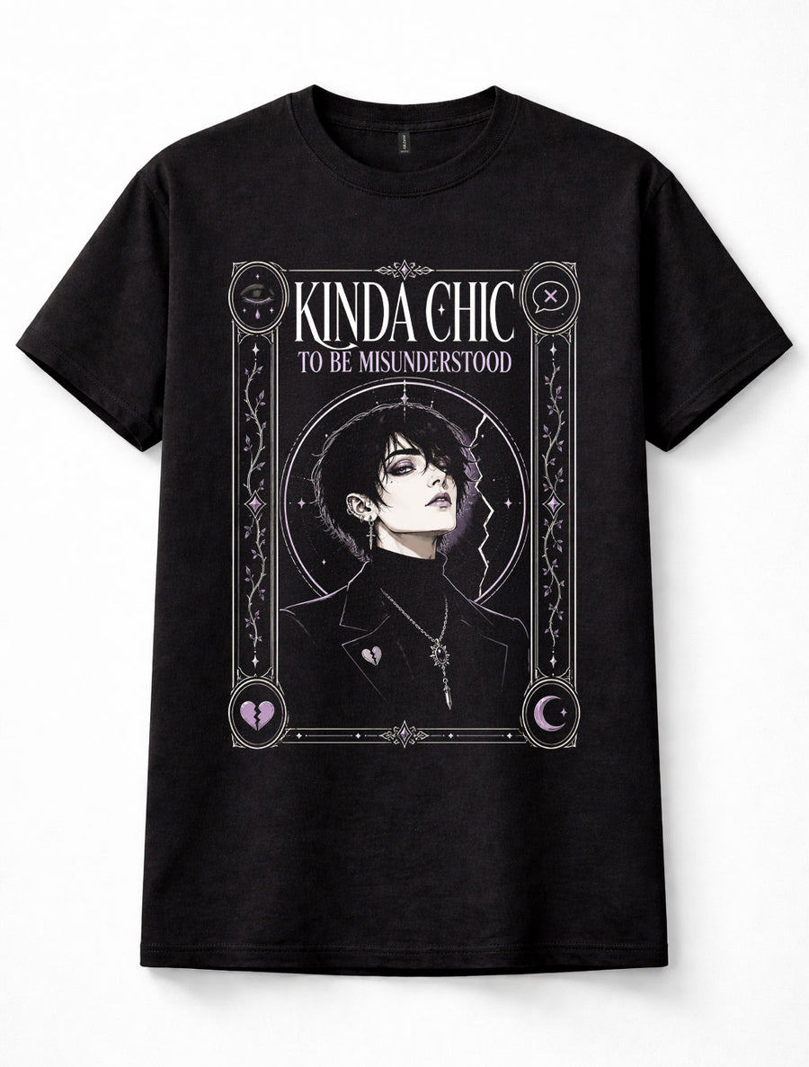Kinda Chic Misunderstood Gothic Broken Heart Dark Goth Woman Unisex T-Shirt