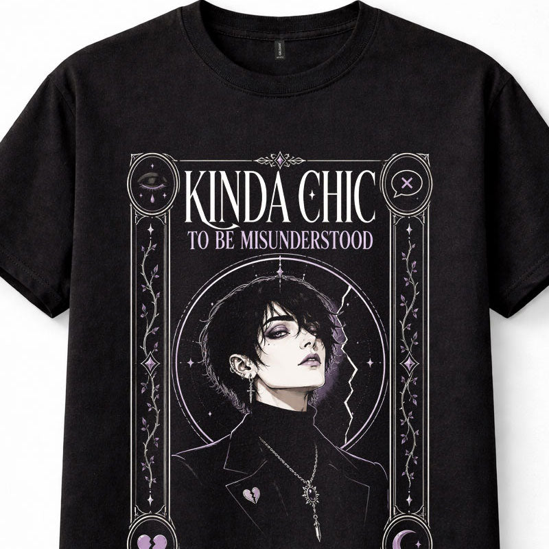 Kinda Chic Misunderstood Gothic Broken Heart Dark Goth Woman Unisex T-Shirt