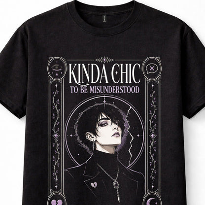 Kinda Chic Misunderstood Gothic Broken Heart Dark Goth Woman Unisex T-Shirt