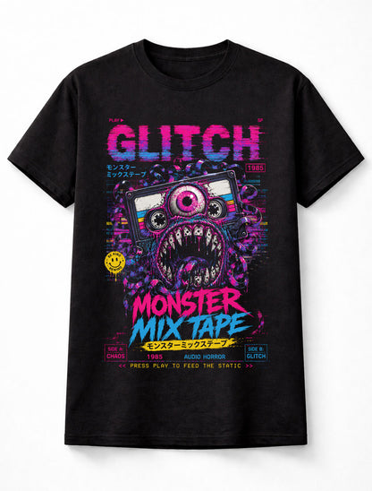 Glitch Monster Mixtape Cassette Horror Retro Audio 1985 Unisex T-Shirt