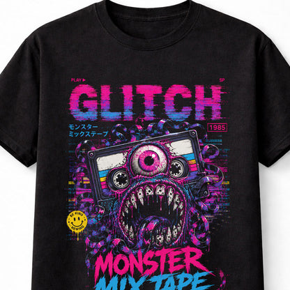 Glitch Monster Mixtape Cassette Horror Retro Audio 1985 Unisex T-Shirt