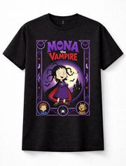 Mona the Vampire Mona Fang Cartoon Bats Gothic Retro Black Graphic Unisex T-Shirt
