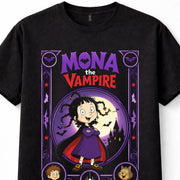 Mona the Vampire Mona Fang Cartoon Bats Gothic Retro Black Graphic Unisex T-Shirt