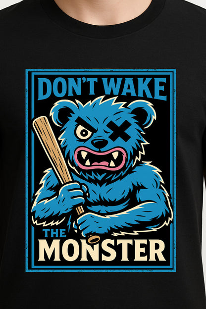 Don’t Wake the Monster Unisex T-Shirt – Funny Angry Bear Grumpy Mood Humorous Graphic Tee