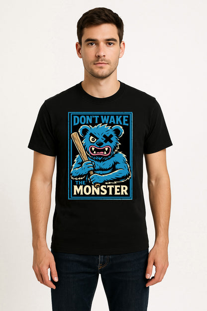 Don’t Wake the Monster Unisex T-Shirt – Funny Angry Bear Grumpy Mood Humorous Graphic Tee