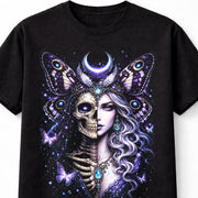 Moon Moth Fairy Skeleton Gothic Celestial Skull Unisex T-Shirt