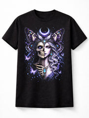 Moon Moth Fairy Skeleton Gothic Celestial Skull Unisex T-Shirt