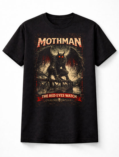 Mothman Red Eyes Cryptid Horror Creature Unisex T-Shirt