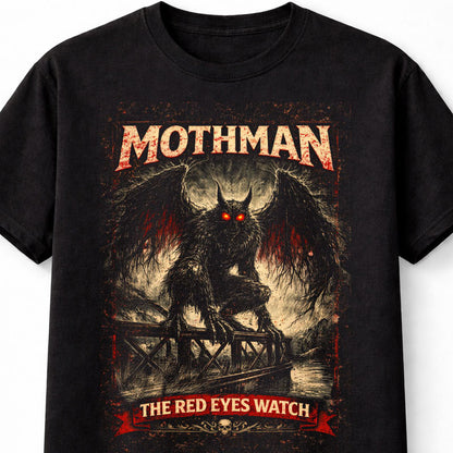Mothman Red Eyes Cryptid Horror Creature Unisex T-Shirt