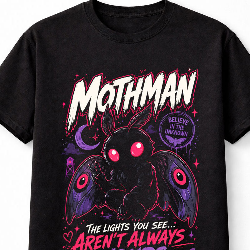 Mothman Cryptid Horror Creature Gothic Paranormal Graphic Unisex T-Shirt