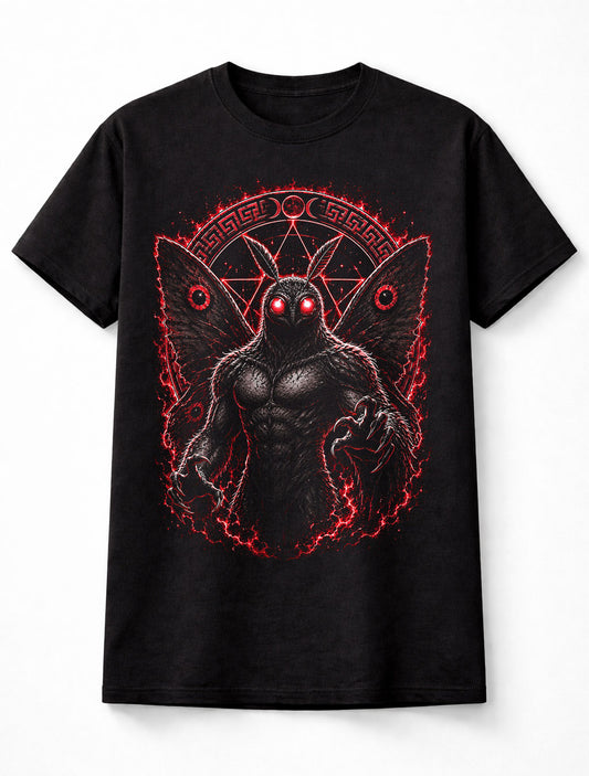 Mothman Cryptid Horror Occult Gothic Monster Black Unisex T-Shirt