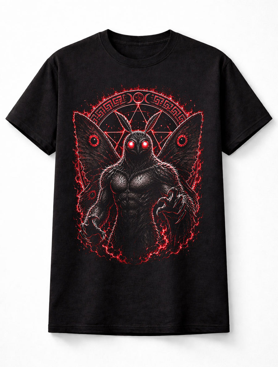 Mothman Cryptid Horror Occult Gothic Monster Black Unisex T-Shirt