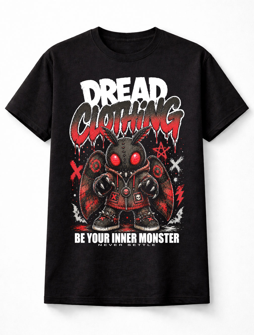 Mothman Cryptid Horror Gothic Monster Red Eyes Unisex T-Shirt