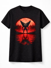 Mothman Cryptid Horror Red Moon Paranormal Graphic Unisex T-Shirt