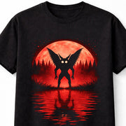 Mothman Cryptid Horror Red Moon Paranormal Graphic Unisex T-Shirt