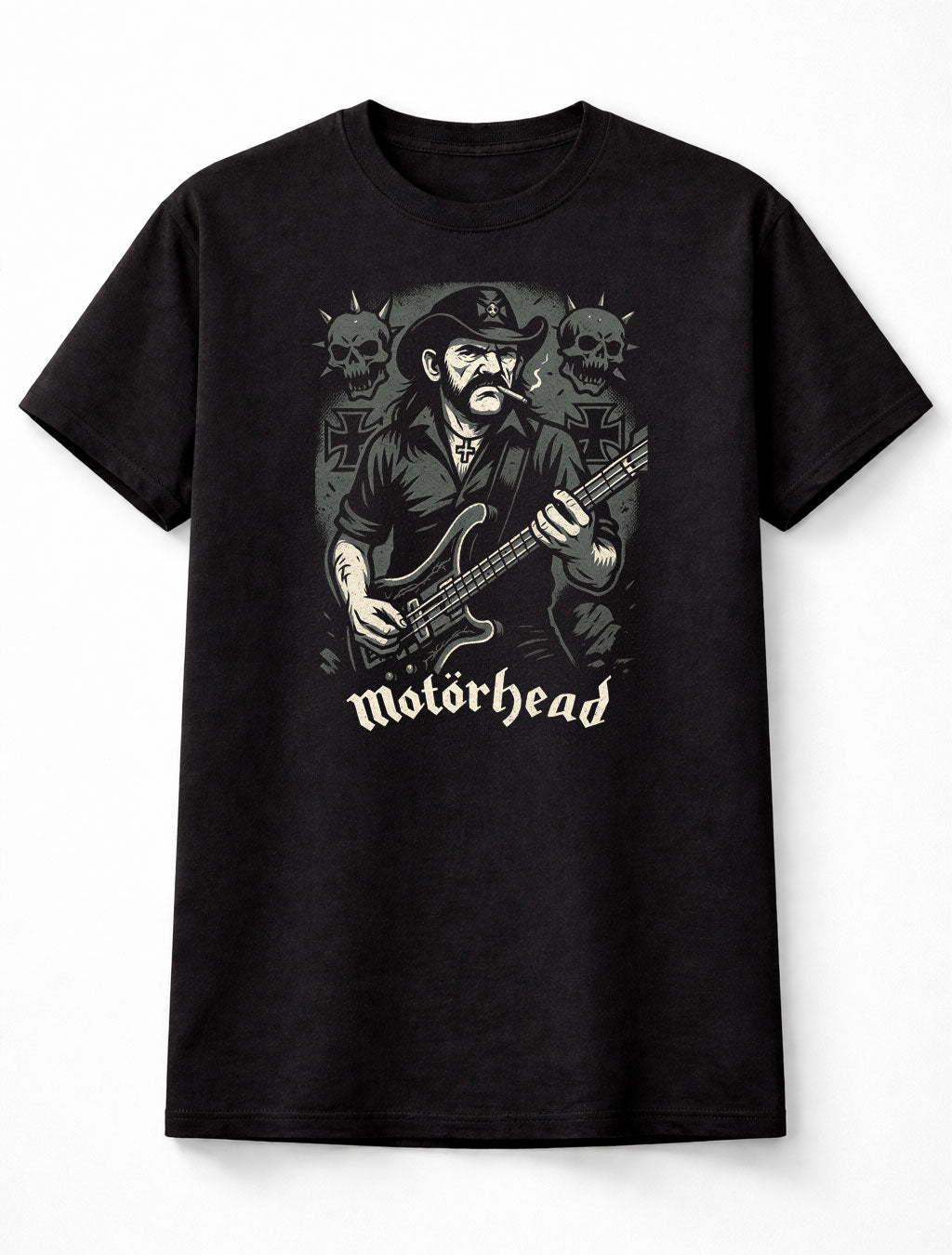 Motörhead Lemmy Kilmister Skull Crossbones Heavy Metal Graphic Adults & Kids Unisex T-Shirt
