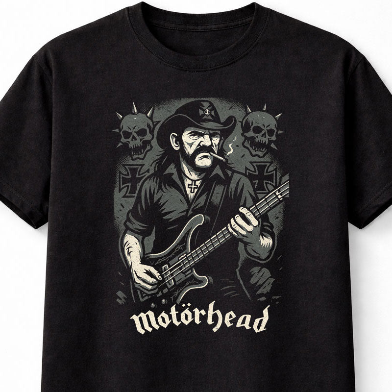 Motörhead Lemmy Kilmister Skull Crossbones Heavy Metal Graphic Adults & Kids Unisex T-Shirt