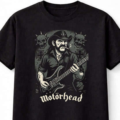 Motörhead Lemmy Kilmister Skull Crossbones Heavy Metal Graphic Adults & Kids Unisex T-Shirt
