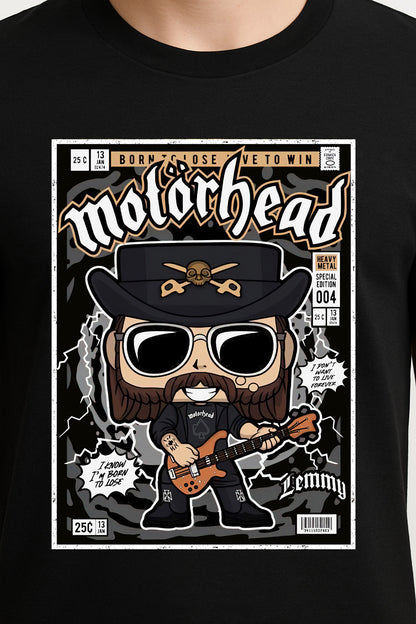 Motörhead “Lemmy Edition” Unisex T-Shirt – Heavy Metal Band Comic Style Graphic Tee