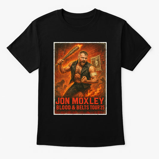 Jon Moxley Belts Tour ’25 Unisex T-Shirt – Hardcore Death Riders Retro Wrestling Tee