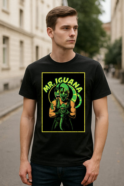 Mr. Iguana “Neon Madness” Retro Wrestling Unisex T-Shirt — Lucha Libre Style