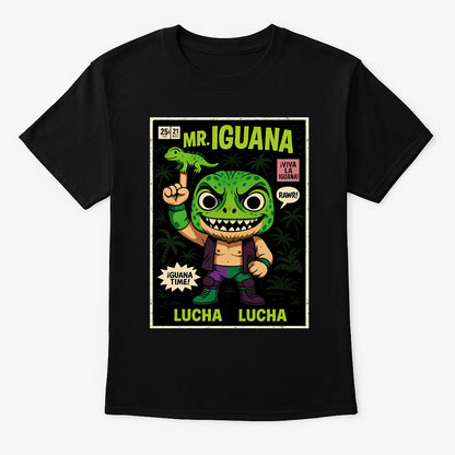 Mr. Iguana “Lucha Lucha” Funo Pop Comic Wrestling T-Shirt — ¡Viva La Iguana!