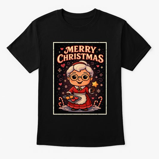 Mrs. Claus Merry Christmas Baking Unisex Christmas T-Shirt or Hoodie