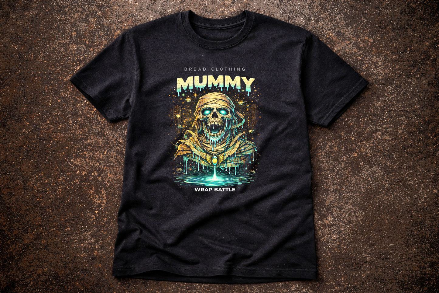 Mummy Skull Unisex Toxic Gothic Horror Graphic T-Shirt Ancient Curse Dark Tee