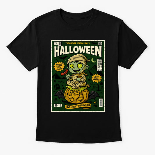 Mummy Halloween Unisex T-Shirt Retro Monster Comic Tee
