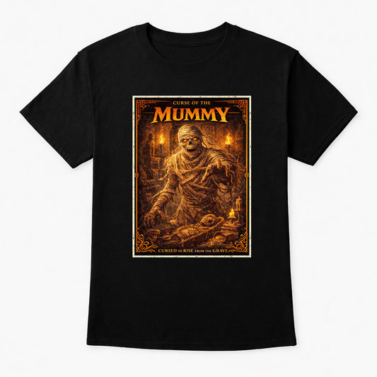 Curse of the Mummy Unisex Gothic T-Shirt Retro Horror Tomb Art Tee