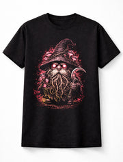 Mushroom Wizard Reaper Gnome Gothic Dark Fantasy Graphic Unisex T-Shirt