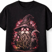 Mushroom Wizard Reaper Gnome Gothic Dark Fantasy Graphic Unisex T-Shirt