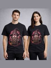 Mushroom Wizard Reaper Gnome Gothic Dark Fantasy Graphic Unisex T-Shirt