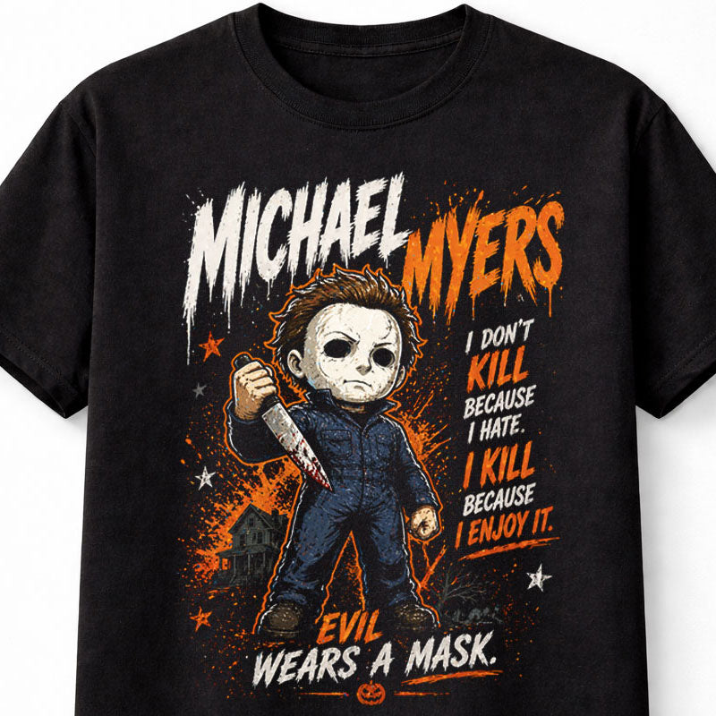 Michael Myers Halloween Horror Movie Killer Graphic Tee Slasher Villain Shirt Unisex Adults & Kids T-Shirt