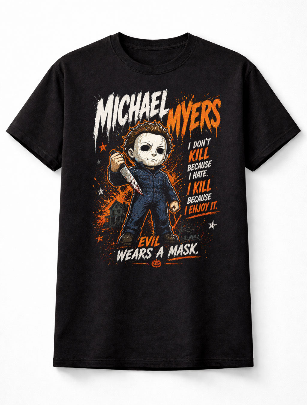 Michael Myers Halloween Horror Movie Killer Graphic Tee Slasher Villain Shirt Unisex Adults & Kids T-Shirt