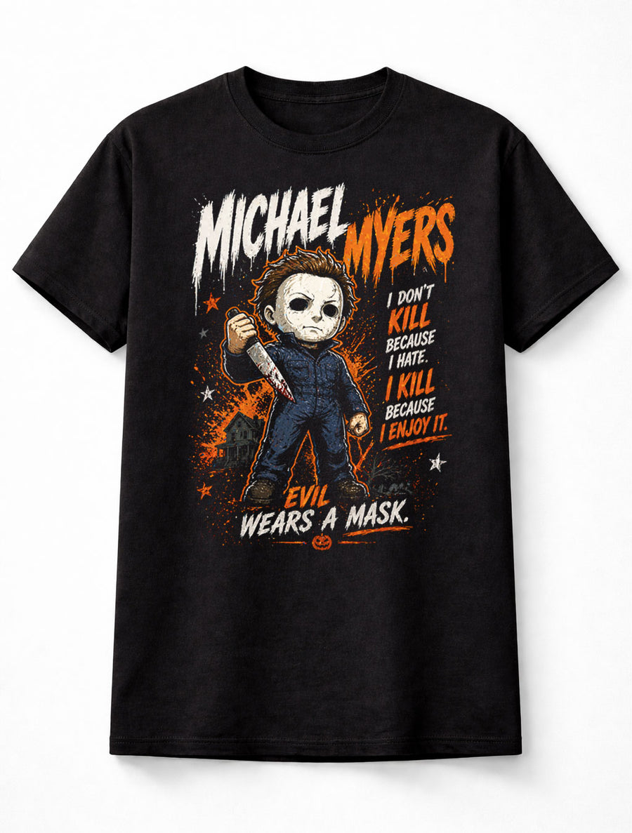 Michael Myers Halloween Horror Movie Killer Graphic Tee Slasher Villain Shirt Unisex Adults & Kids T-Shirt