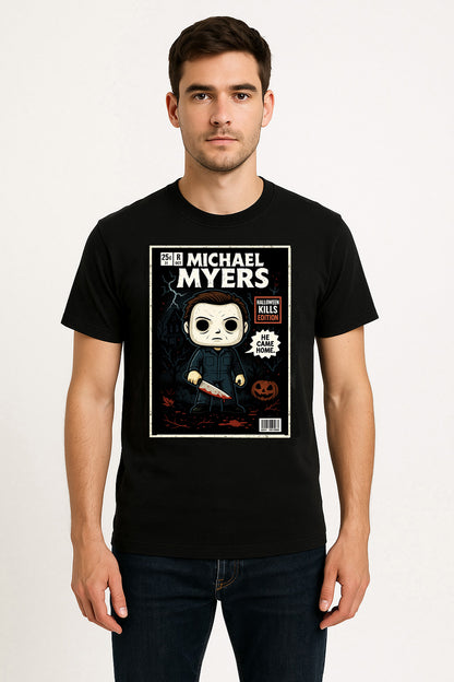 Michael Myers “He Came Home” Halloween Kills Edition T-Shirt – Retro Horror Comic Style Graphic Tee
