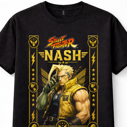 Street Fighter Nash Charlie Fighting Game Retro Black Unisex T-Shirt