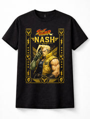 Street Fighter Nash Charlie Fighting Game Retro Black Unisex T-Shirt