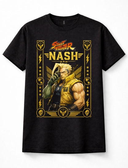 Street Fighter Nash Charlie Fighting Game Retro Black Unisex T-Shirt