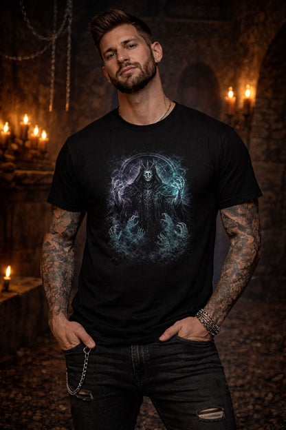 Necromancer T-Shirt Dark Fantasy Gothic Arcane Magic Unisex Black Graphic Tee