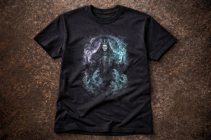 Necromancer T-Shirt Dark Fantasy Gothic Arcane Magic Unisex Black Graphic Tee