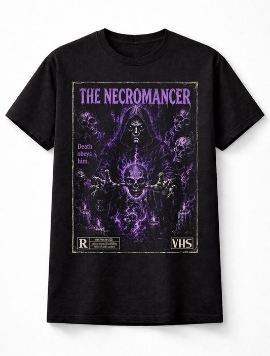 Necromancer VHS Horror Occult Skeleton Gothic Black Unisex T-Shirt