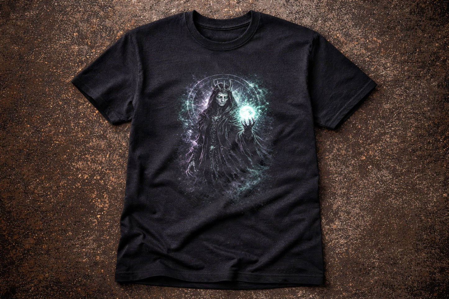 Necromancer T-Shirt Dark Fantasy Gothic Death Magic Unisex Black Graphic Tee