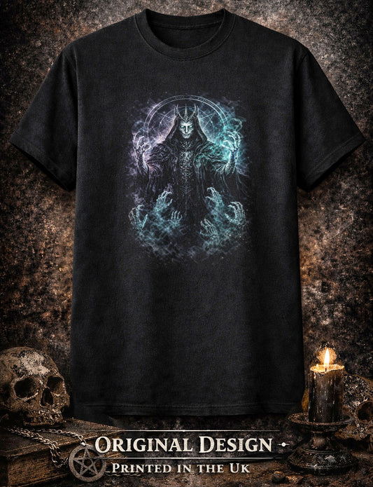 Necromancer T-Shirt Dark Fantasy Gothic Arcane Magic Unisex Black Graphic Tee