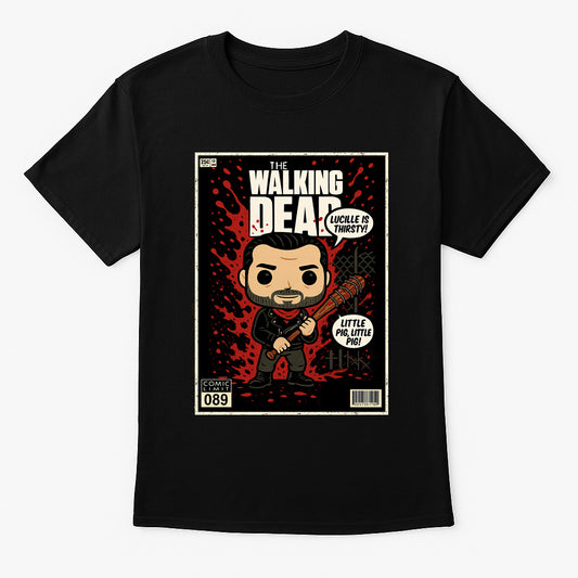 The Walking Dead “Little Pig, Little Pig” Comic Style T-Shirt – Negan & Lucille Graphic Tee