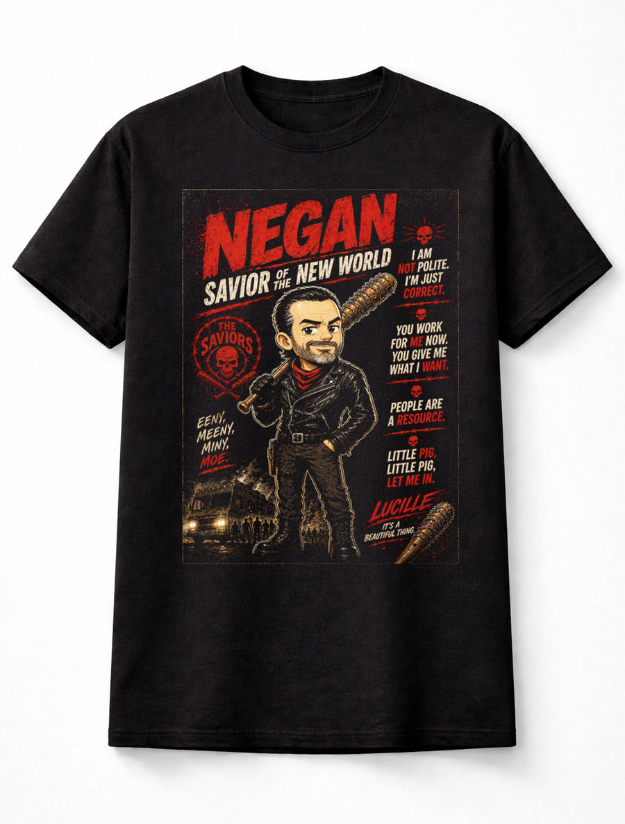 Negan The Walking Dead Savior Villain Graphic Tee Zombie TV Series Shirt Unisex Adults & Kids T-Shirt